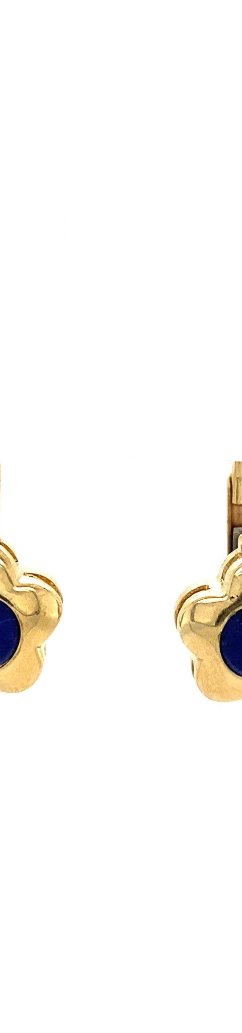 Vintage 14K Gold Drop Earrings with Lapis Lazuli